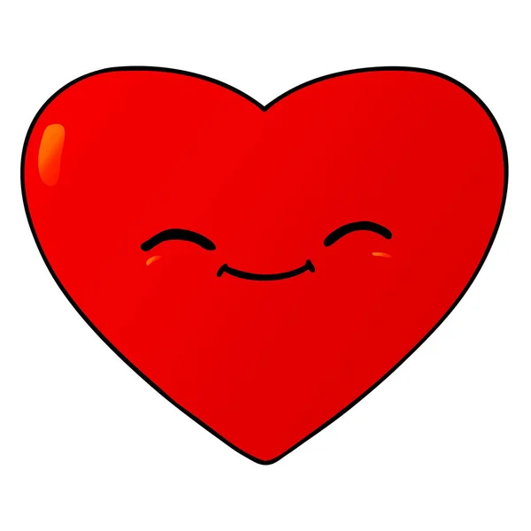 Dessin Animé Heureux Coeur Amour — Image vectorielle