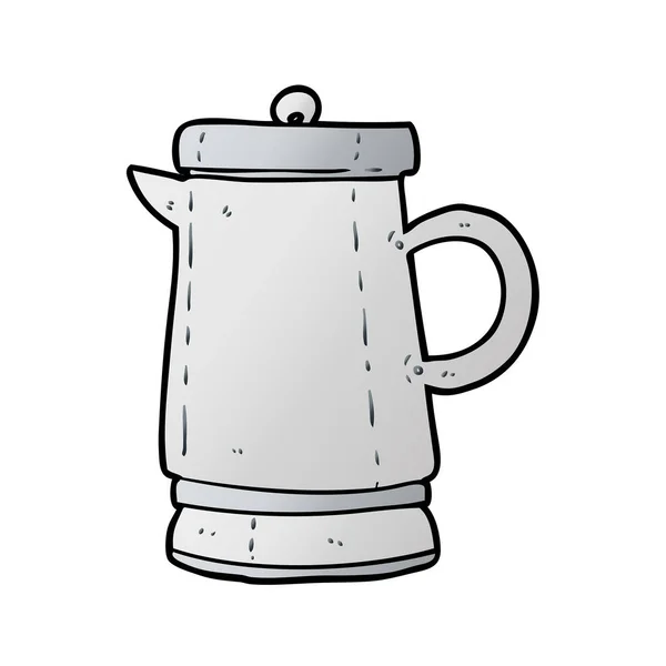 Cartoon Old Metal Kettle — Stock Vector