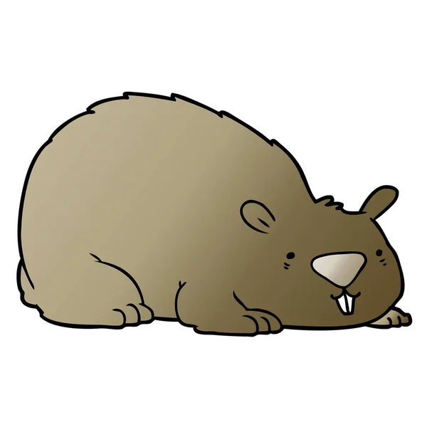 Vector Illustration Cartoon Wombat — Stock Vector