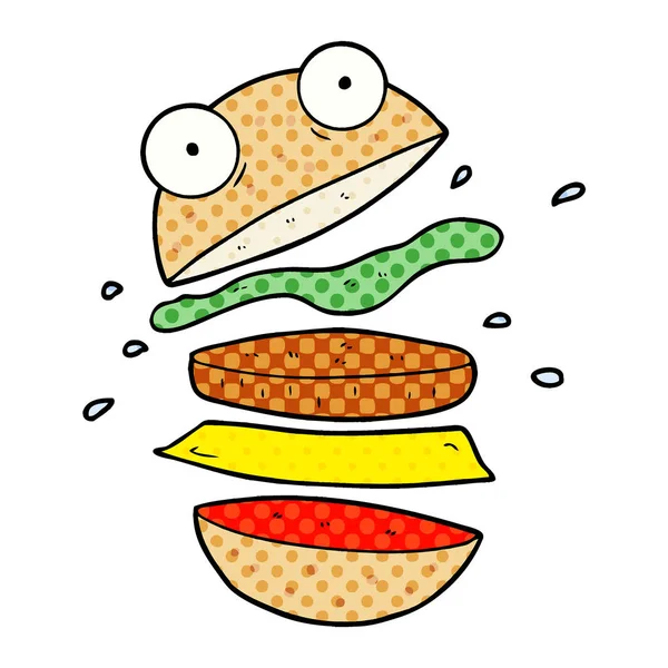 Vektorové Ilustrace Kreslené Burger — Stockový vektor