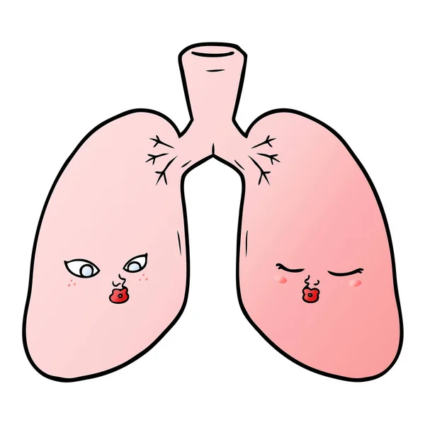 Vector Ilustración Los Pulmones Dibujos Animados — Vector de stock