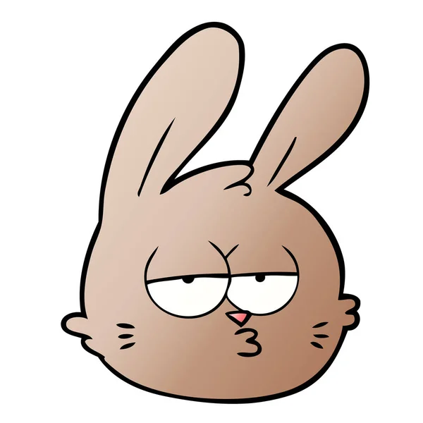 疲れ切ったウサギ顔を漫画します — ストックベクタ