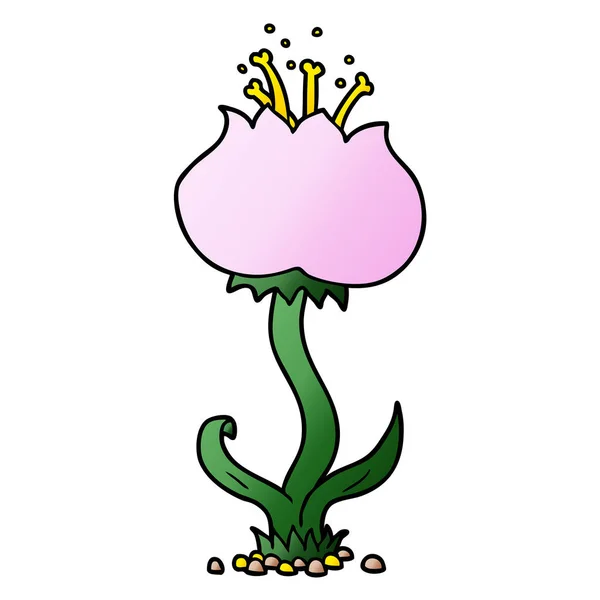 Vektorové Ilustrace Kreslené Exotické Květiny — Stockový vektor