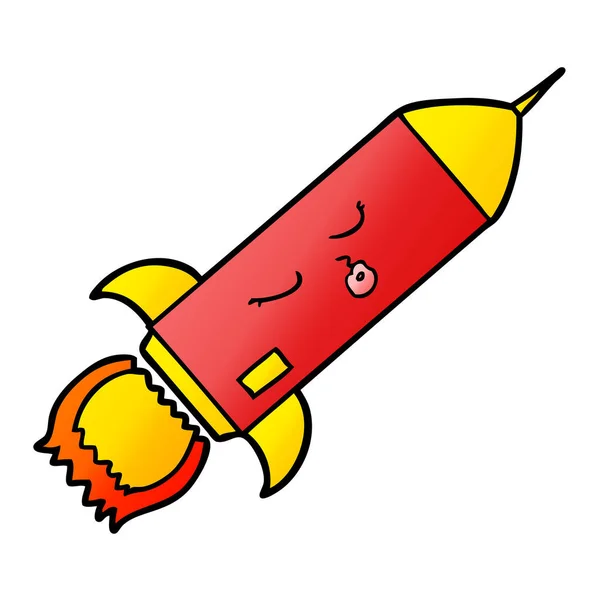 Vector Ilustración Cohete Dibujos Animados — Vector de stock