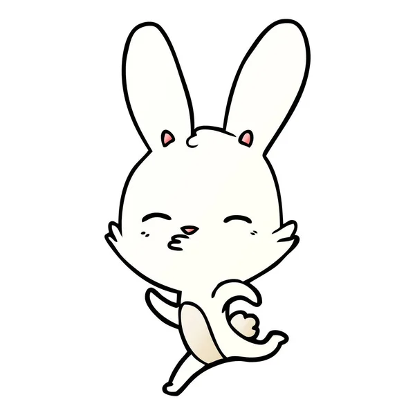 Vectorillustratie Van Lopende Bunny Cartoon — Stockvector