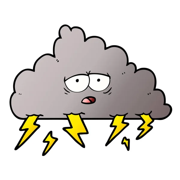 Vector Illustration Cartoon Storm Cloud — Stock Vector