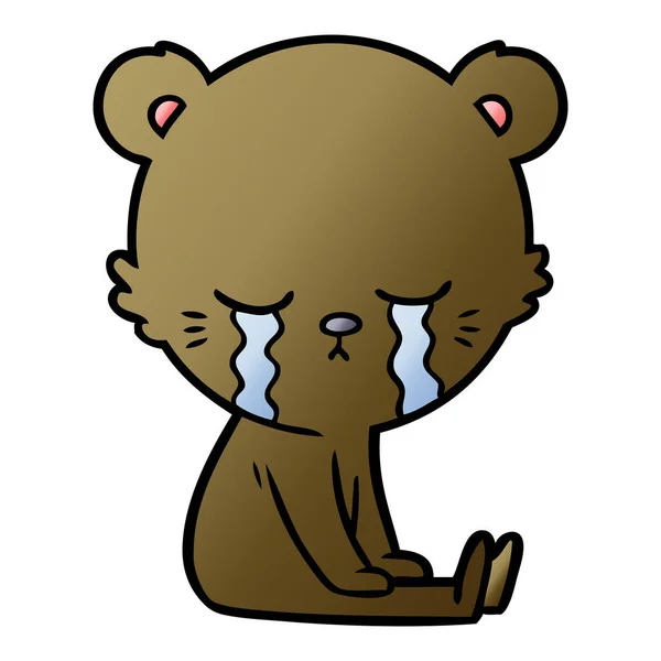 Vector Ilustración Llanto Oso Dibujos Animados — Vector de stock