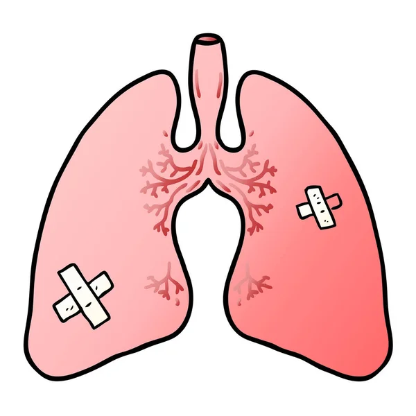 Vector Ilustración Los Pulmones Dibujos Animados — Vector de stock