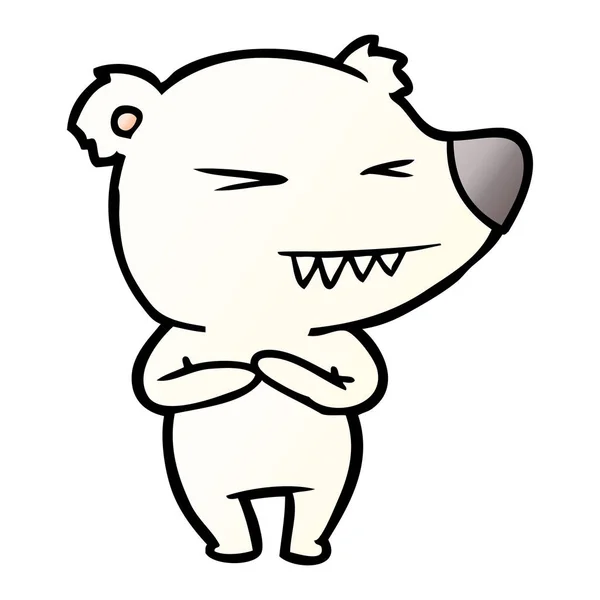 Arrabbiato Orso Polare Cartone Animato — Vettoriale Stock