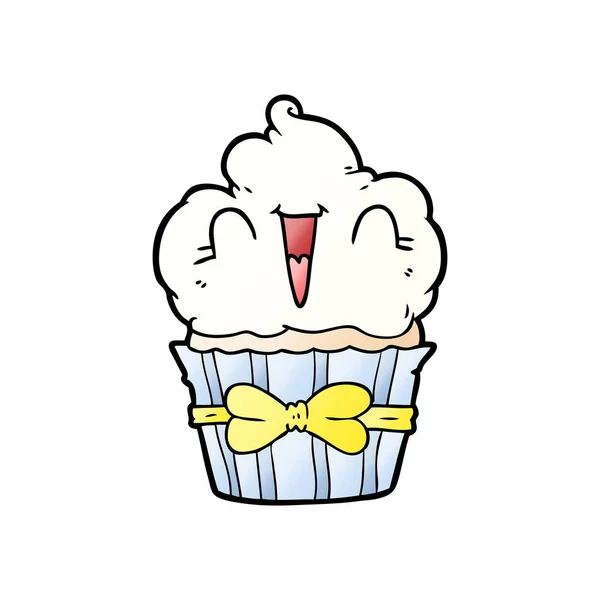 Ilustração Vetorial Cupcake Dos Desenhos Animados — Vetor de Stock