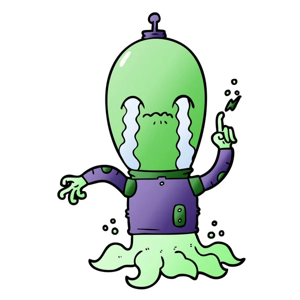 Vector Illustration Cartoon Alien — Stock Vector