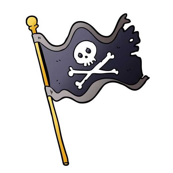 Vector Illustration Cartoon Pirate Flag — Stock Vector