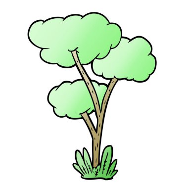 Çizgi film ağacının vektör çizimi