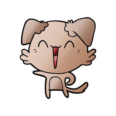 mutlu küçük işaret eden köpek çizgi film