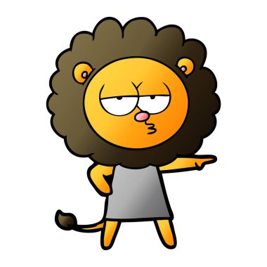 vektör çizim karikatür sıkılmış aslan