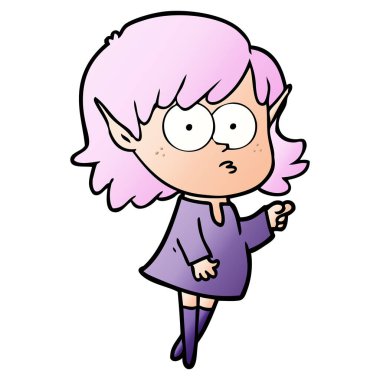 çizgi film elf kızı işaret