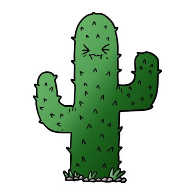 Çizgi film kaktüsünün vektör çizimi