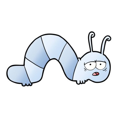 vektör çizim karikatür yorgun tırtıl