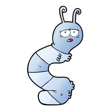 vektör çizim karikatür yorgun tırtıl