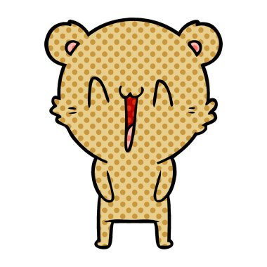 vektör çizim mutlu ayı çizgi film