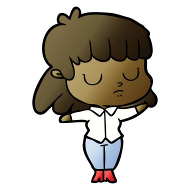 vektör çizim karikatür kayıtsız kadın