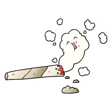 vektör çizim karikatür duman Sigara