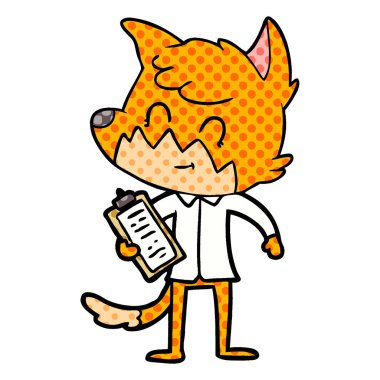 vektör çizim karikatür dostu Fox