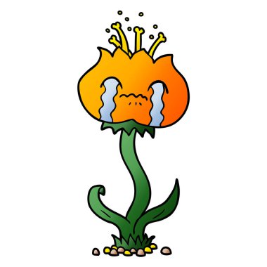 Çizgi film çiçeğinin vektör illüstrasyonu