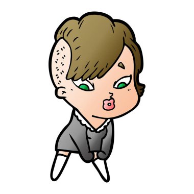 vektör çizim karikatür sürpriz kız