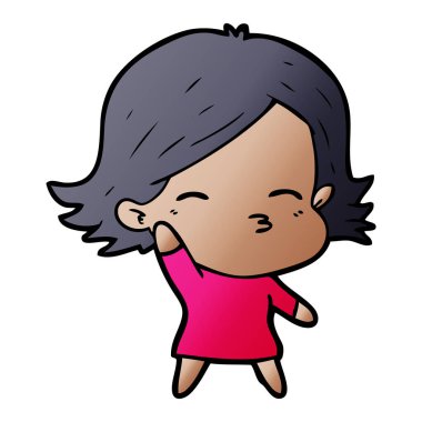 Çizgi filmdeki kadının vektör çizimi