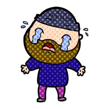 sakallı adam ağlıyor çizgi film