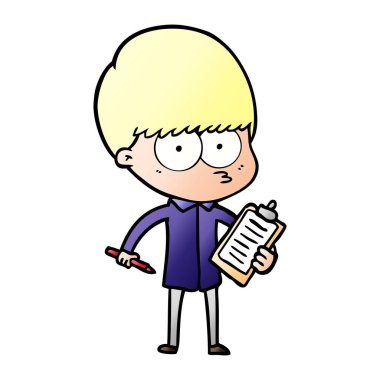 gergin çizgi film çocuk vektör çizim