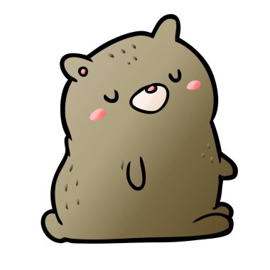 Tatlı çizgi film ayısının vektör çizimi