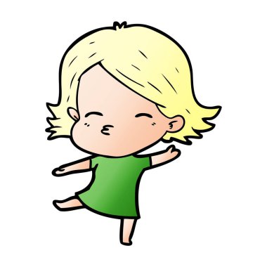 vektör çizim karikatür kadın dans