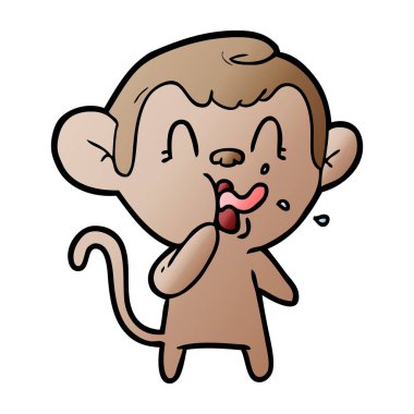 deli karikatür maymun vektör çizim