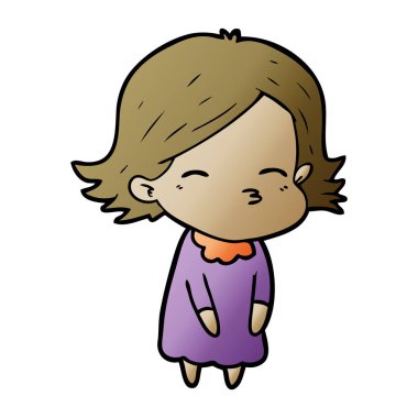 Çizgi filmdeki kadının vektör çizimi