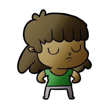 vektör çizim karikatür kayıtsız kadın