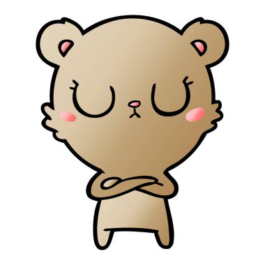 huzurlu karikatür ayı vektör çizim