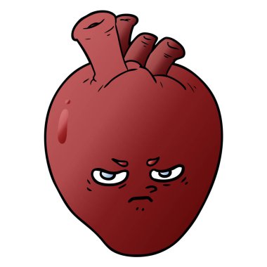 Karikatür kalp çiziminin vektör çizimi