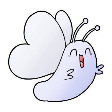 Komik karikatür kelebek vektör çizim