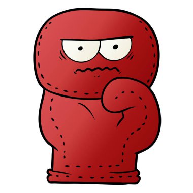 Çizgi film boks eldiveninin vektör çizimi