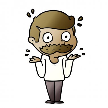 çizgi film adam şok bıyıklı