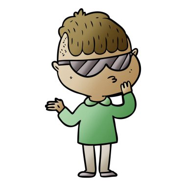 çizgi film çocuk güneş gözlüğü takıyor