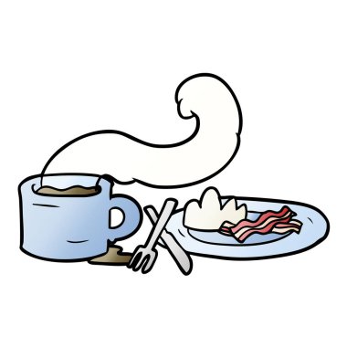 çizgi film kahvaltı kahve ve pastırma