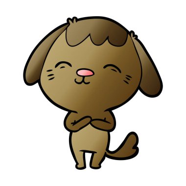vektör çizim mutlu karikatür köpek