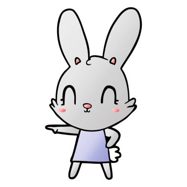 sevimli çizgi tavşan Giydir