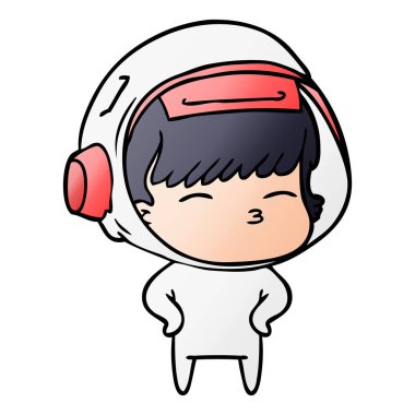 vektör çizim karikatür meraklı astronot