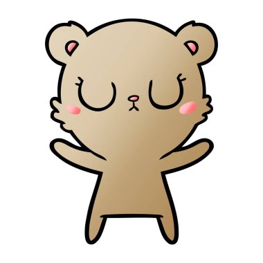 huzurlu karikatür ayı vektör çizim