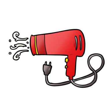 vektör çizim karikatür elektrikli saç kurutma makinesi