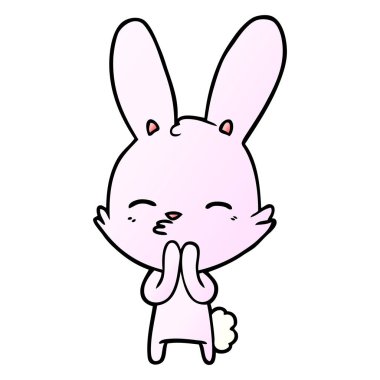 meraklı bunny çizgi vektör çizim